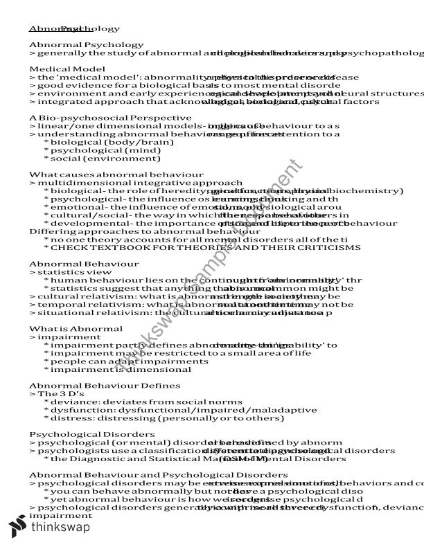 Final notes on introduction to psychology psyc101 psychology intro